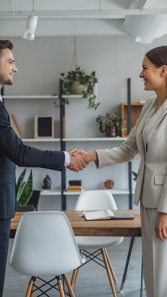 handshake agnst business people working office